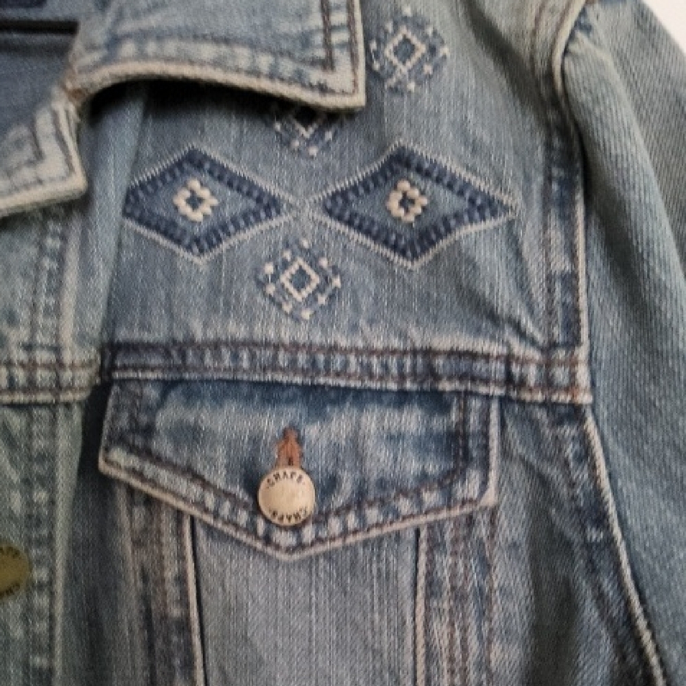 Chaps Light Blue Denim Jacket With Embroidery - image 3